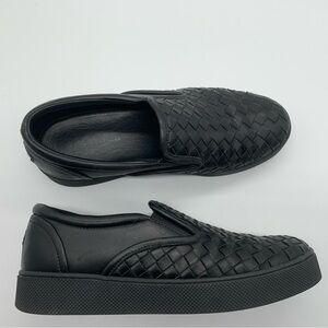 Bottega Veneta Black Intrecciato Calf Napa Woven Leather Loafer Women Size 5.5